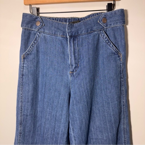 Rachel Roy Blue Cropped Wide Leg Denim Size Large 100% Cotton - Picture 2 of 10